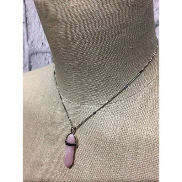 NWT Natural Gemstone Quartz 16” Chain & Pendant Pointed Reiki Chakra Hexagonal - Picture 4 of 9